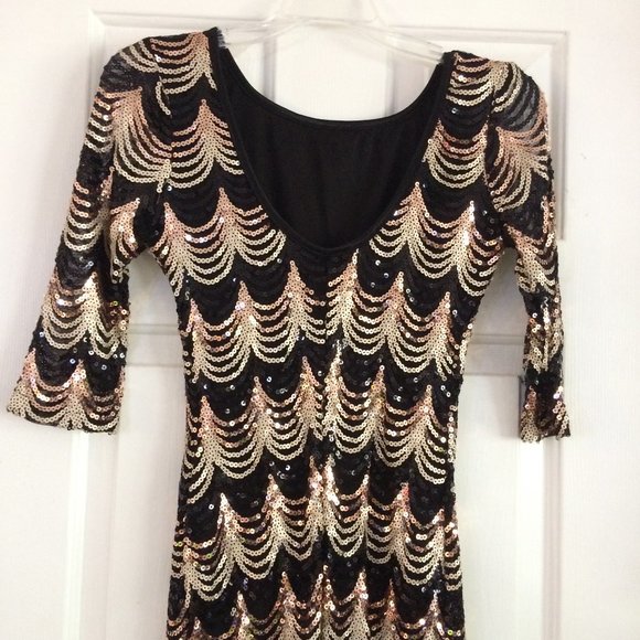 Crystal Doll Sequined Bodycon Dress Juniors Large - Picture 3 of 8